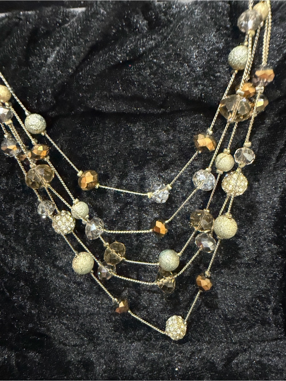 Gold Multi-Strand Beaded Women's Necklace - Brand